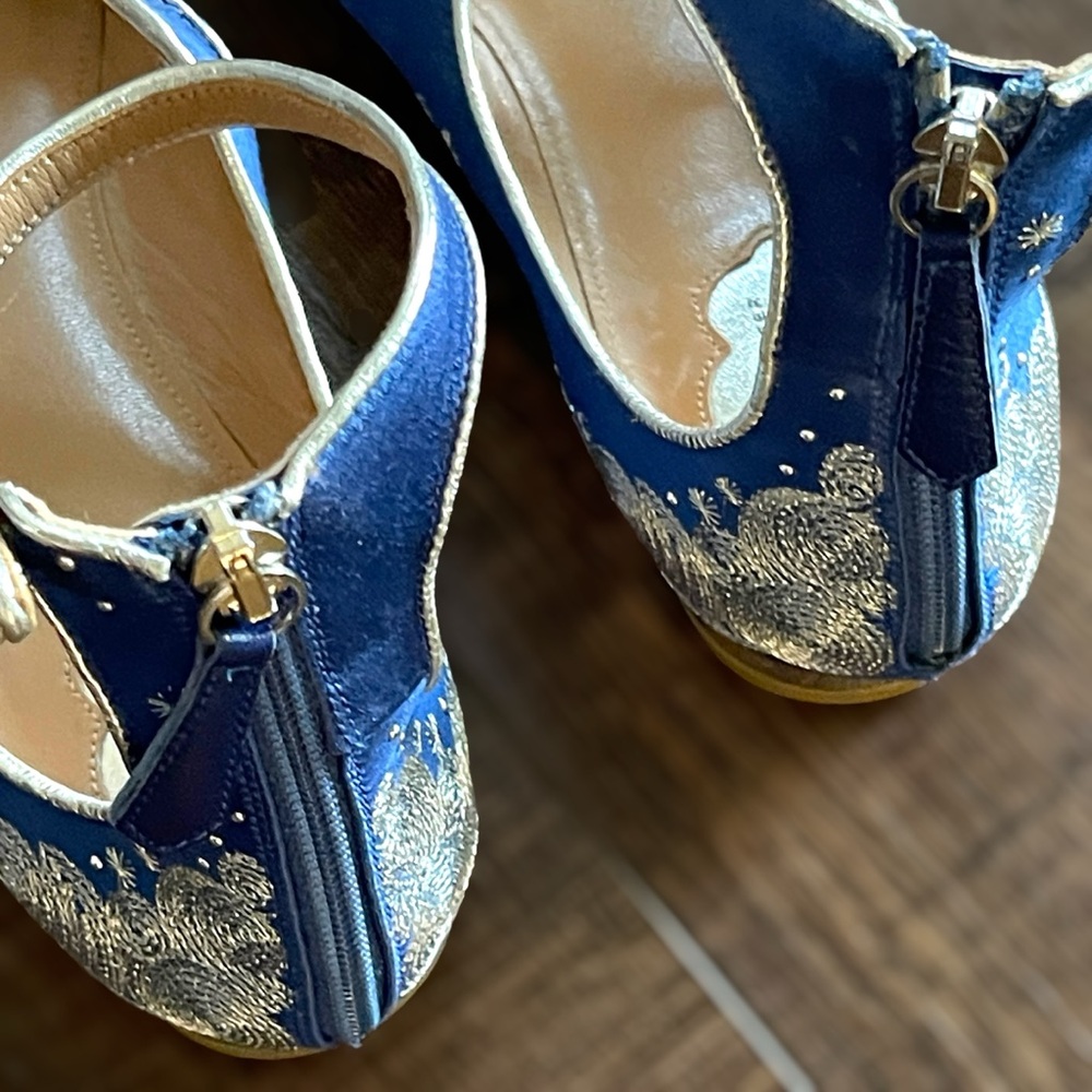 ‼️❤️SOLD❤️‼️AQUAZZURA Claudia Schiffer Cloudy Star Ballet Flats • Size 8.5 US - Picture 11 of 12